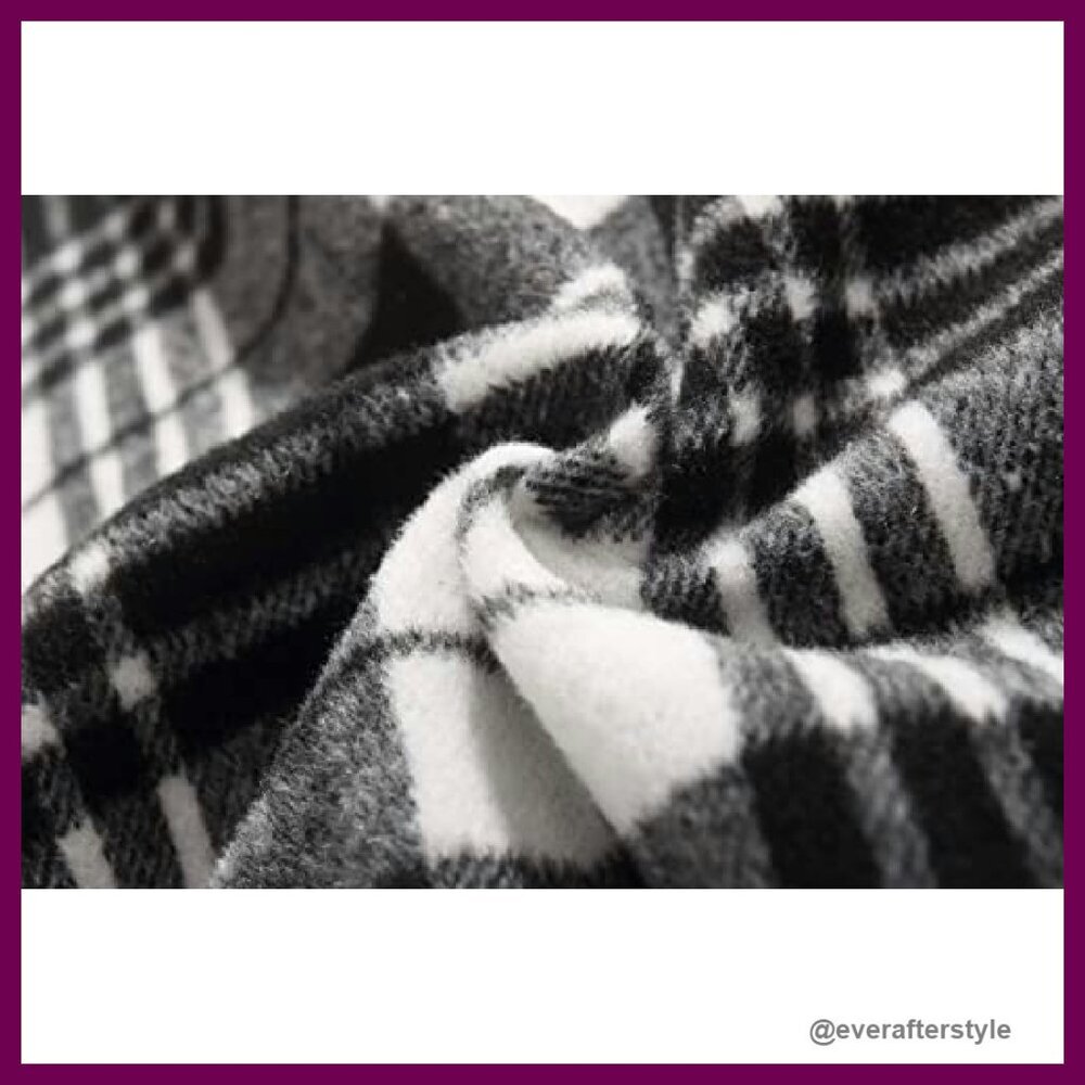 Wool Plaid Skirt A-Line Pleated Midi Classic Fall Winter Elegant Chic - Picture 3 of 6